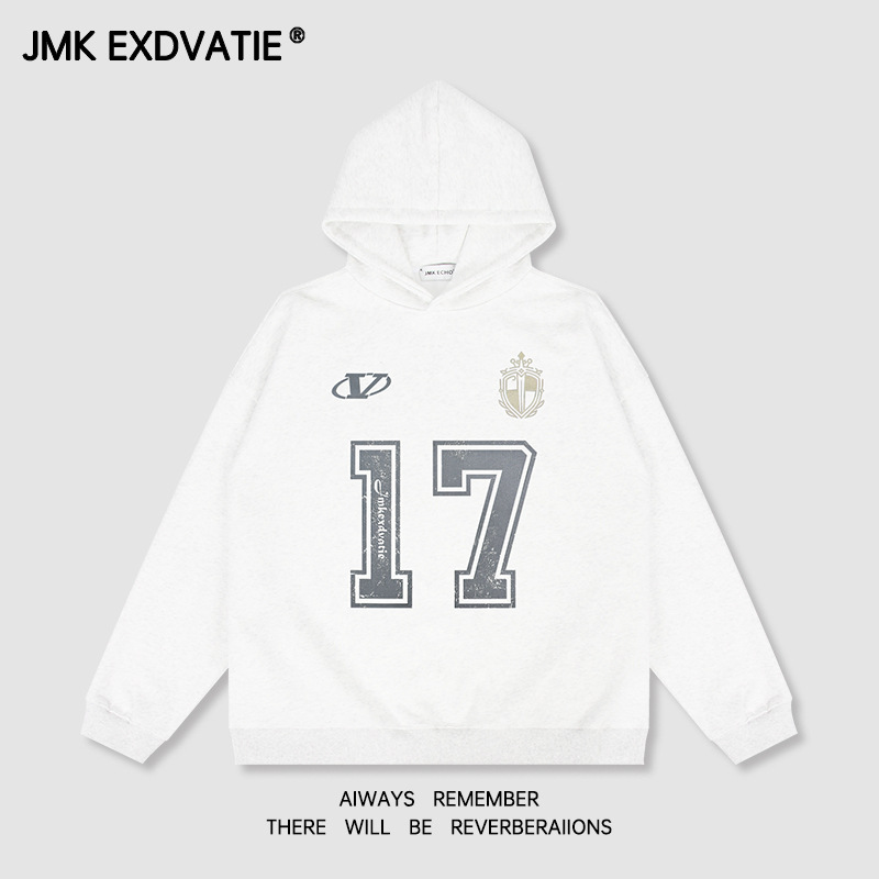 Herrenbekleidung High Street Fashion Retro Digitaldruck Straße lose Herbst und Winter Kapuzenpullover_voghion.com