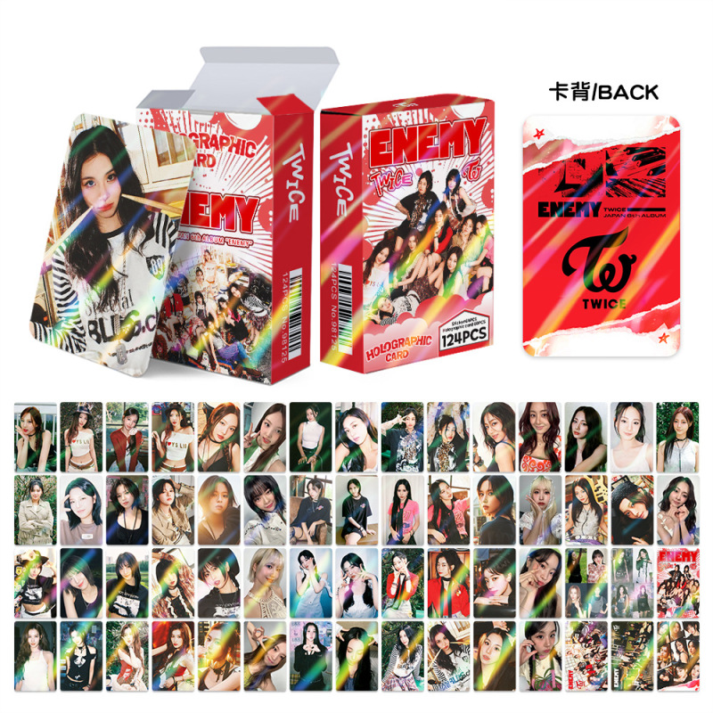 124张镭射卡TWICE新专ENEMY周边闪卡明星小贴纸照片卡LOMO卡应援|undefined