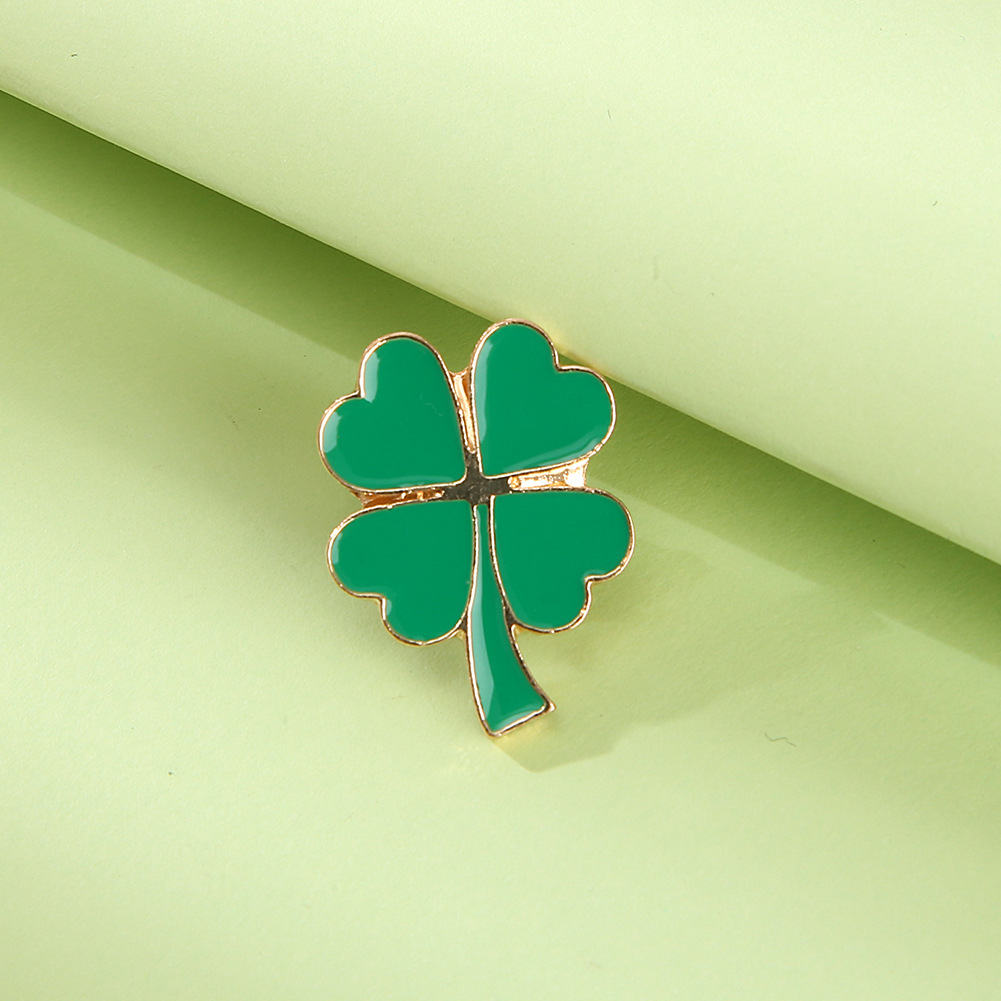 Vierbladige TFBOYS Fan Broche New Forest Stijl Geluksklaver Badge Groen Hoogwaardig Accessoire voor Koppels Schooluniform voor Dames_voghion.com