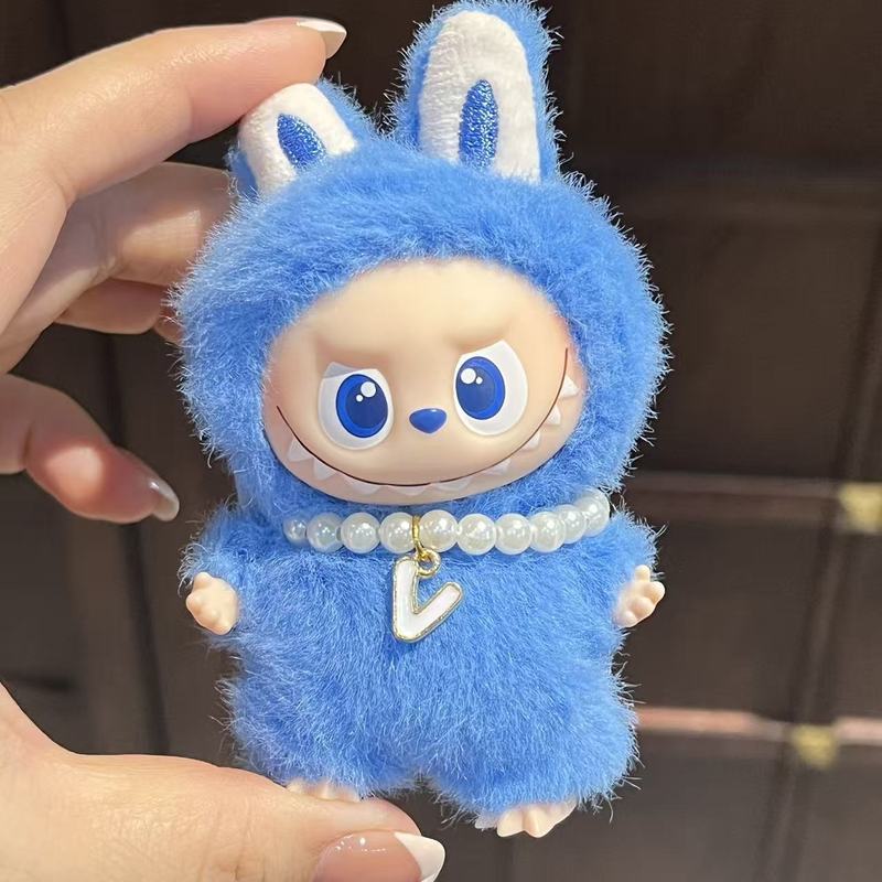 mini版labubu4代珍珠项链迷你拉布布挂件26个字母吊坠配件娃衣|undefined