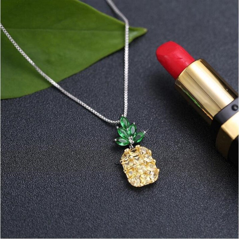 Korean Fashion Fruit Pineapple Diamond Elegant Necklace