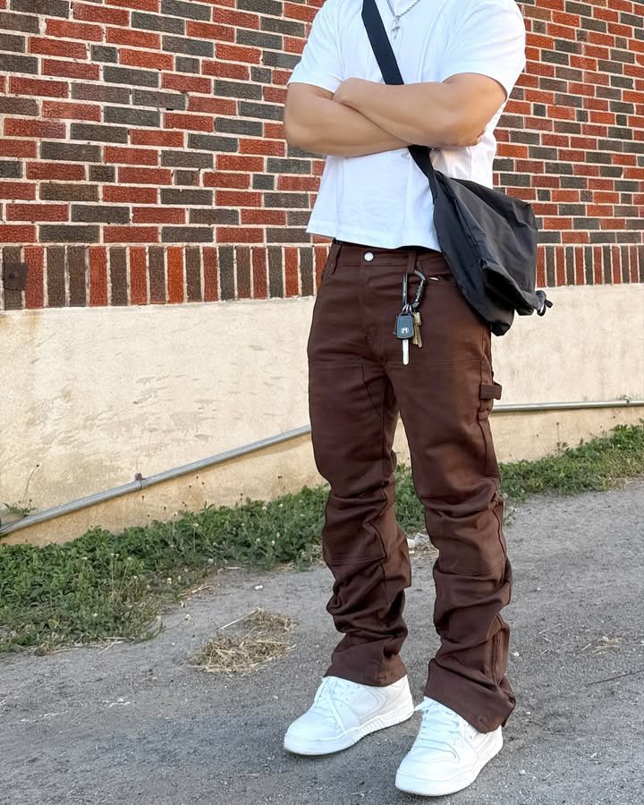 Men's Clothing Slim Fit Tapered Wide Leg Trousers American Retro Minimalist Trendy Versatile Denim Jeans_mkmklike.com