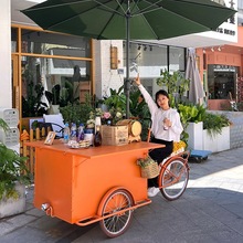 夜市小吃车地摊车三轮摆摊车美食车商业街景区售卖车早餐推车摊位