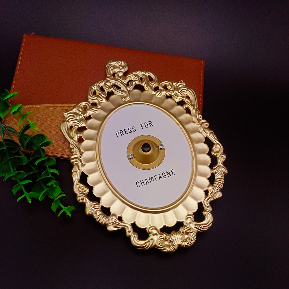 Timbre de Puerta Francés de Metal Nuevo, Decoración Creativa para Sala de Estar, Timbre Inalámbrico Vintage Color Champán