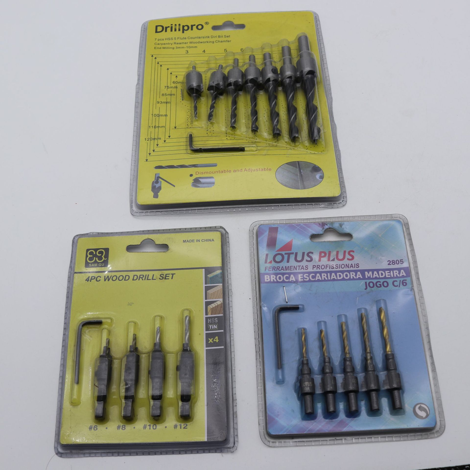 5PC沉头钻 六角柄沉孔钻 木工沉头螺丝钻 开孔沉孔倒角一体钻头