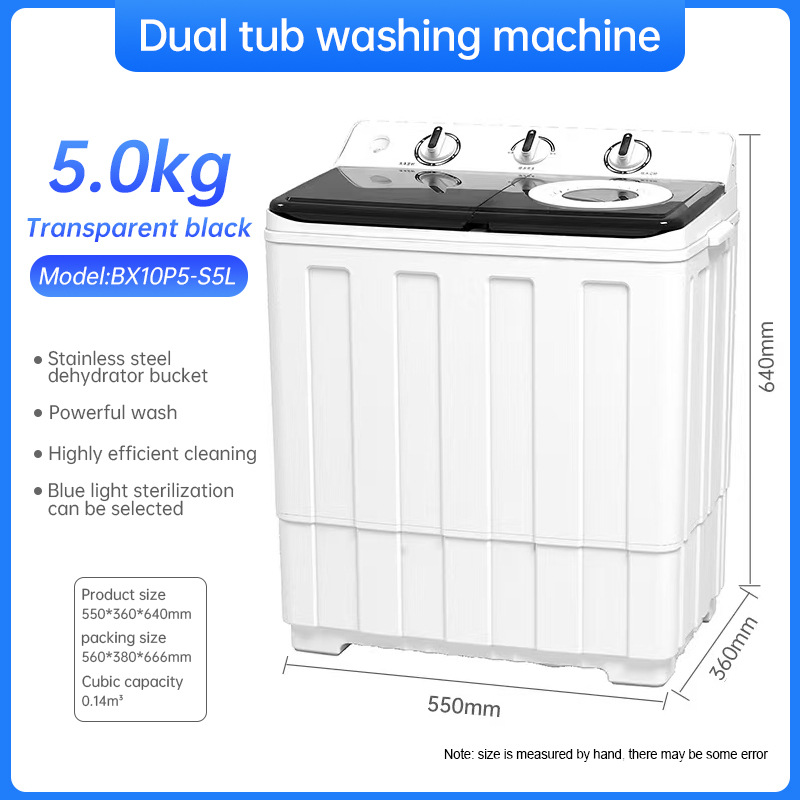 Cross-border factory household double barrel small semi-automatic double cylinder underwear washing machine a generation of washing