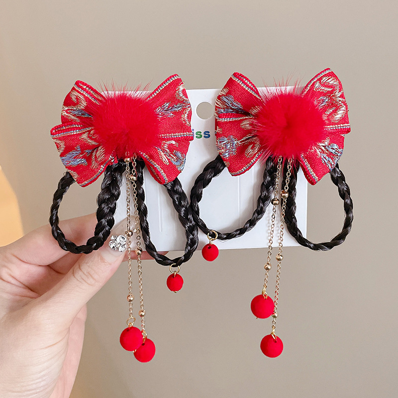 Horquillas Chinas Tradicionales para Niños, Materiales Mixtos, Decorativo, Con Borlas, para Hanfu y Año Nuevo
