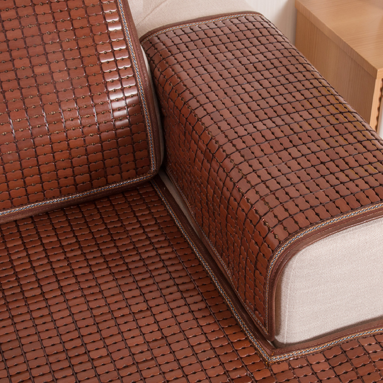 Lei Shi mahjong mat sofa cushion summer bamboo piece mat cushion narrow