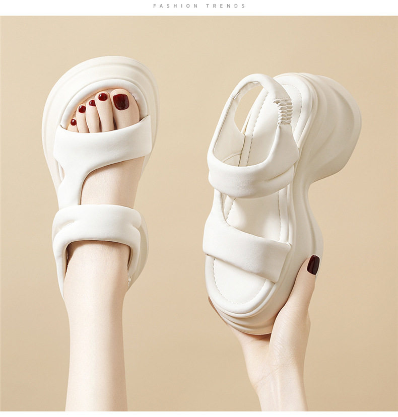 Dép sandal nữ đế xuồng cao 8 cm mùa hè 2025 phong cách đa năng — JST 7187 Trắng, JST 7187 màu đen chi tiết 12