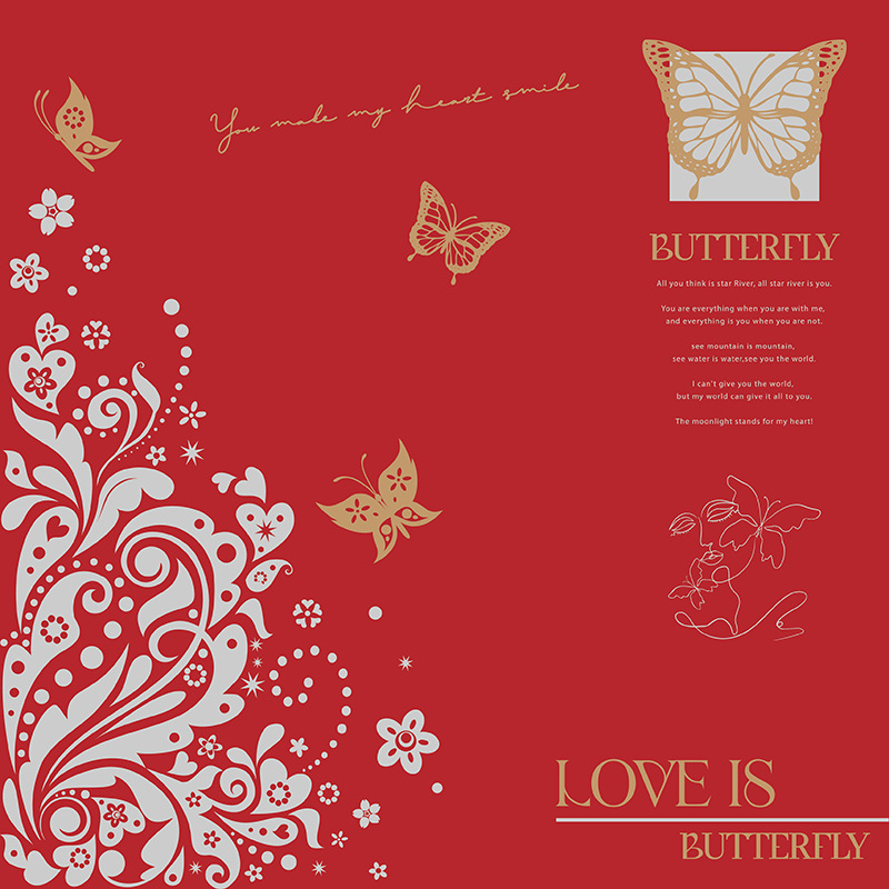 Flores fábrica de fiesta al por mayor nuevos productos transfronterizos mariposa hueca flor florista embalaje de papel impermeable material de embalaje ramo