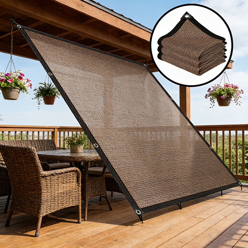 Cross-border bestseller: Coffee-colored sunshade net for garden, terrace, privacy, plant sunshade sail, greenhouse, outdoor camping gazebo