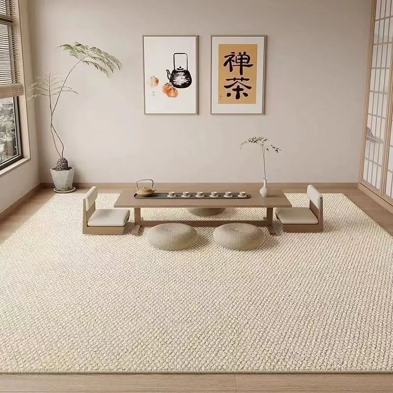 Alfombra de sala de té anti-gato alfombra de estilo japonés anillo de piña alfombra de sala de estar imitación de tela de seta gruesa alfombra de cama resistente al desgaste