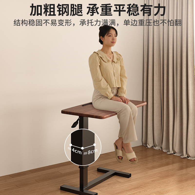 Mesa de cama de madera sólida elevable móvil escritorio de computadora plegable pequeño escritorio mesa de estudio sofá varias mesas al lado de cualquier mesa