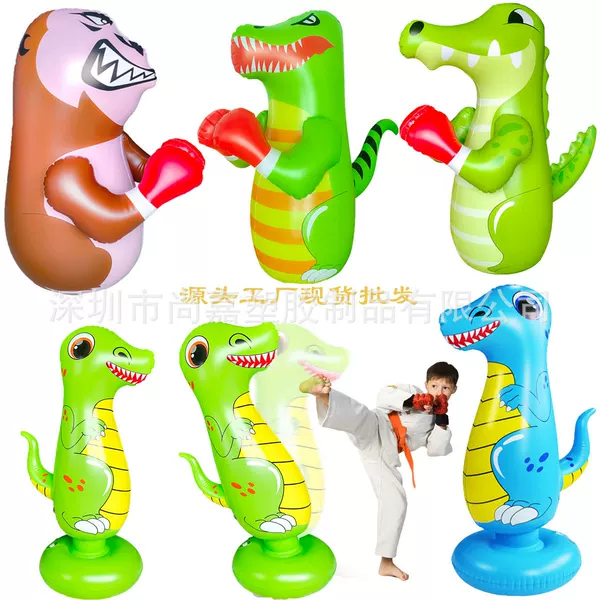 New Tumbler in stock PVC Inflatable Boxing Column Dinosaur Strike Column Tumbler Children Cartoon Inflatable Toys