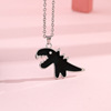 Dinosaur for beloved, necklace, pendant suitable for men and women, cartoon universal accessory for elementary school students, magnetic sweatshirt, wholesale