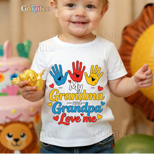 �羳��ŮͯT�� ��ɫ��ӡ����My Grandma and Grandpa Love Me����