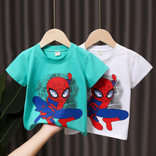 兒童短袖t恤夏季薄款蜘蛛俠衣服恐龍寶寶夏裝中小童半袖卡通上衣