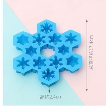 DIY copo de nieve bandeja de hielo molde de 12 agujeros Navidad copo de nieve bandeja de hielo de silicona molde de chocolate molde de silicona