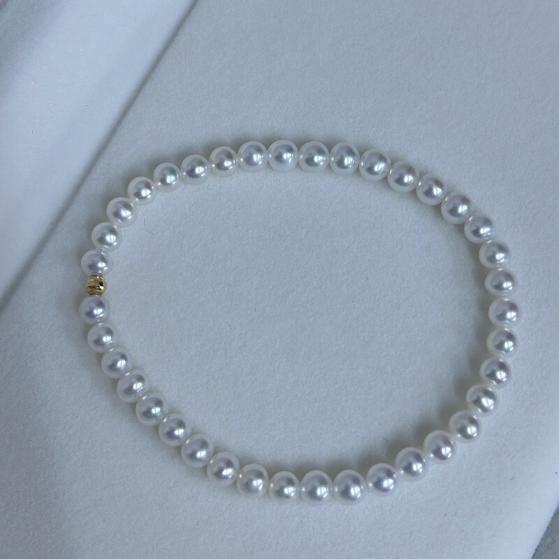 July Jewelry 18K Gold Stretch Cord Zju Freshwater Pearl Bracelet Baby Beads Xiaomi Beads Extremely Bright Light Stacking