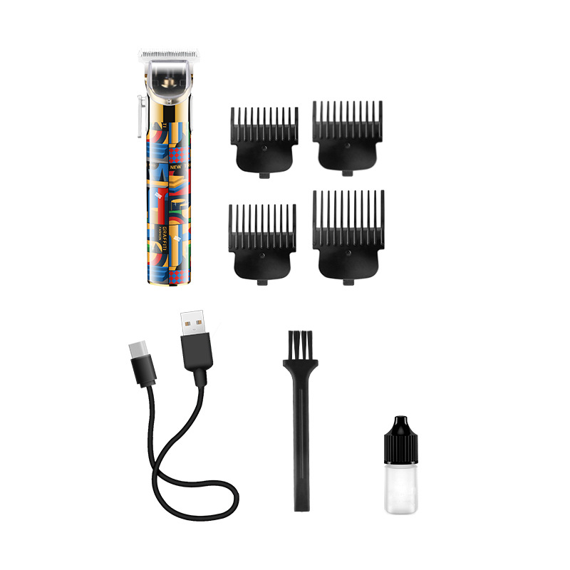 Kemei cortadora de cabello eléctrica KM-MAX5087 graffiti transparente LED digital USB recargable cortadora de cabello