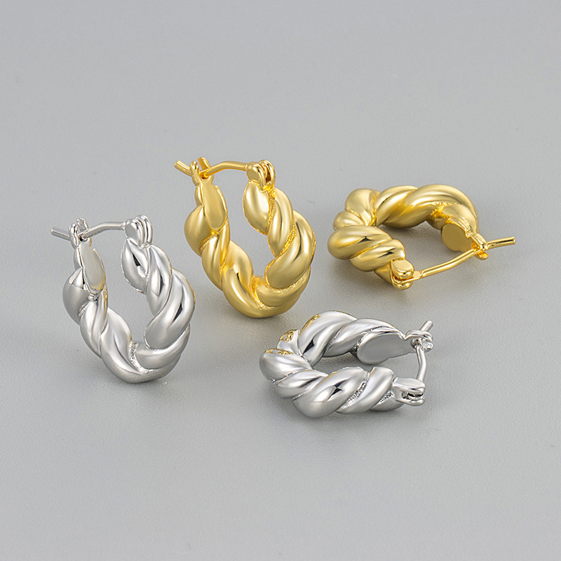 New Earrings Niche Design Sense Twist Corner Bag Ear Buckle Advanced Sense Unique Ear Ring Ear Buckle Ear Accessories Women's Pleated