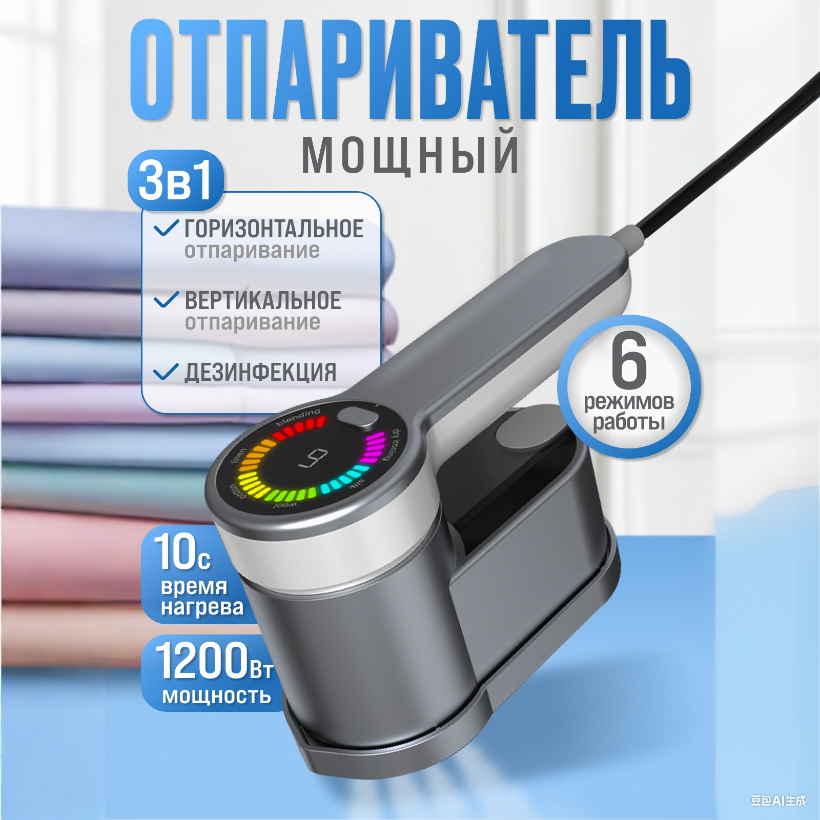 Wet and Dry Handheld Steam Electric Iron, Rotating Steam Garment Ironing Machine, Portable Mini Ironing Machine, Exclusively for Cross-Border Supply