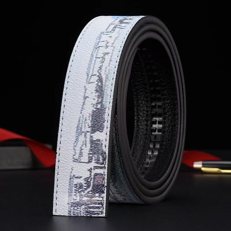 新しいスタイルのベルトファッションメンズレザーベルト PU ビジネストレンドカジュアル多用途レター落書きドロップシッピング卸売|undefined