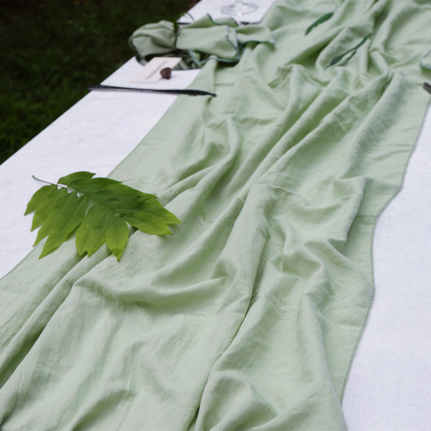 Bandera de mesa, tela balinesa, tela de queso, tela de mesa de poliéster, algodón, decoración de eventos de boda, fiesta de cumpleaños, disparo de estilo nórdico