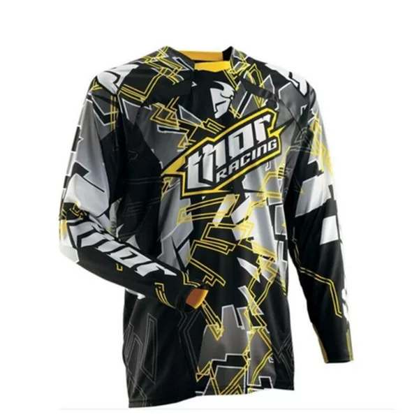Retro Long-Sleeved Off-Road Motorcycle Cycling Clothing Breathable Quick-Drying Clothing Mountain Bike Downhill Clothing Motorcycle Clothing T-Shirt