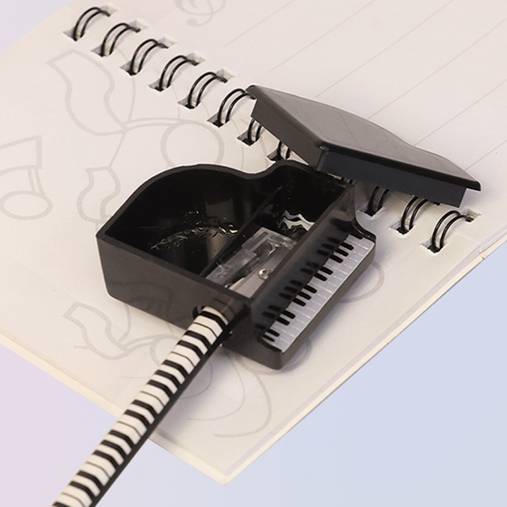 Piano forma sacapuntas papelería regalo creativo estudiante de escuela primaria sacapuntas portátil pequeño premio concierto regalo