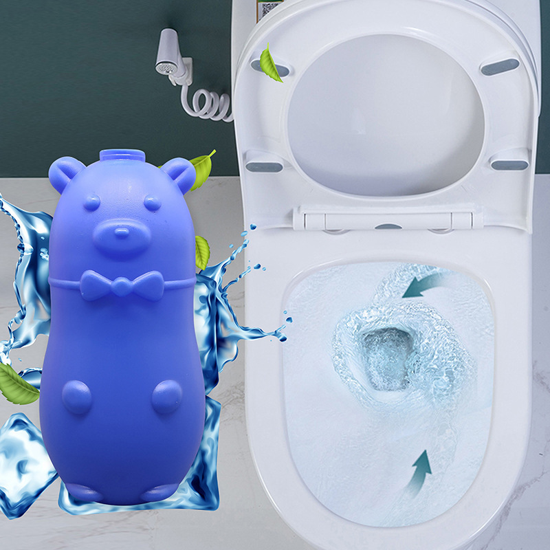 Bear Toilet Cleaning Spirit fragrance-type bathroom toilet deodorizing and odor-removing cleaner blue bubble toilet artifact treasure