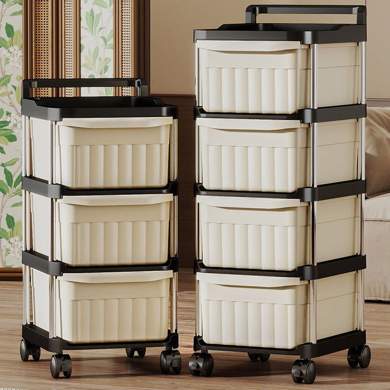 Household Drawer-type Trolley Storage Rack Multi-layer Snack Storage Rack Movable Baby Products Storage Cabinet
