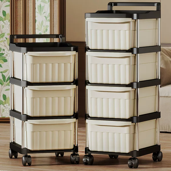 Household Drawer-type Trolley Storage Rack Multi-layer Snack Storage Rack Movable Baby Products Storage Cabinet