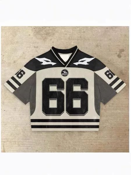 2025 European and American Foreign Trade Cross-border Jersey New Men's Casual V-neck Short-sleeved Digital Printed Pullover Men's T-shirt