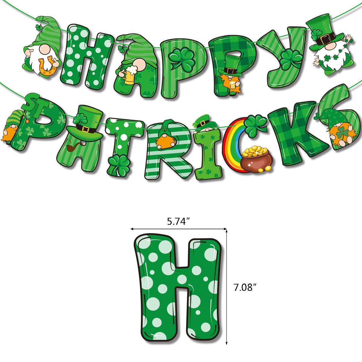 St. Patrick Cartoon Style Color Block Paper Festival Decorative Props display picture 1