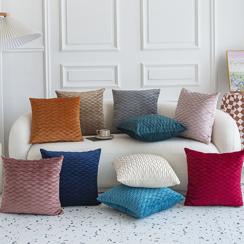 Cross-border plain Dutch velvet office waist support cushion Nordic minimalist sofa living room throw pillow company wholesale