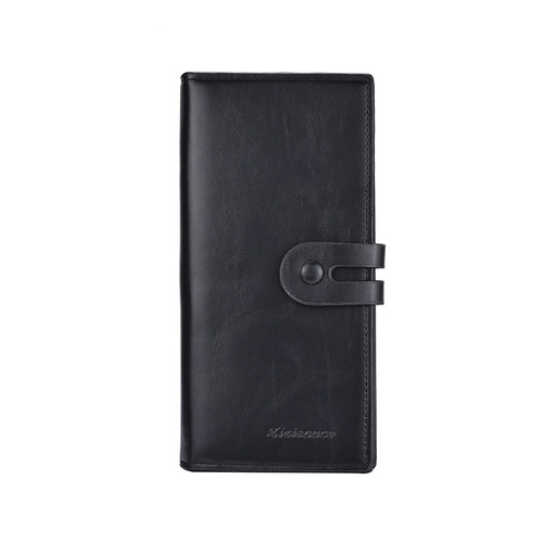 Men's long wallet anti-theft card reader large capacity multi-functional card case integrated men's leather money clip