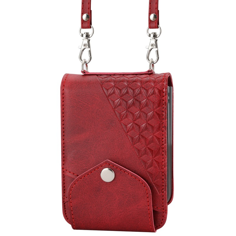 Diamond calf pattern suction leather suitable for Samsung Flip4 foldable screen protector Z Flip3 flip case_voghion.com