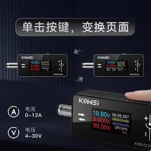 KWS-DC28電圧電流計パワー計96インチTFTハイビジョン表示dc 5.5*2.5インターフェース測定器|undefined