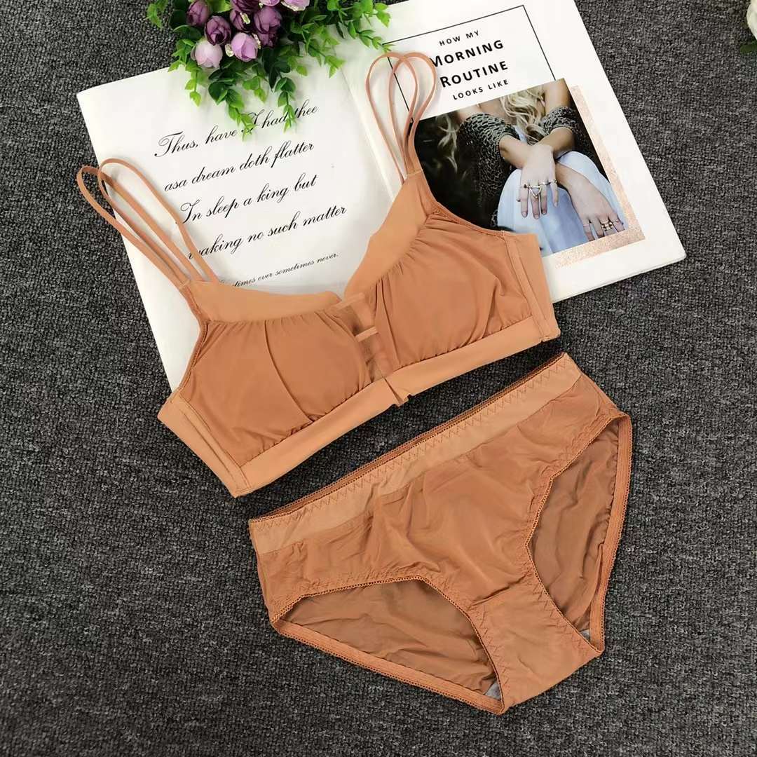 Nueva ropa interior de las mujeres pequeño pecho push up anti-sagging Delgado traje de sujetador de mama inalámbrico