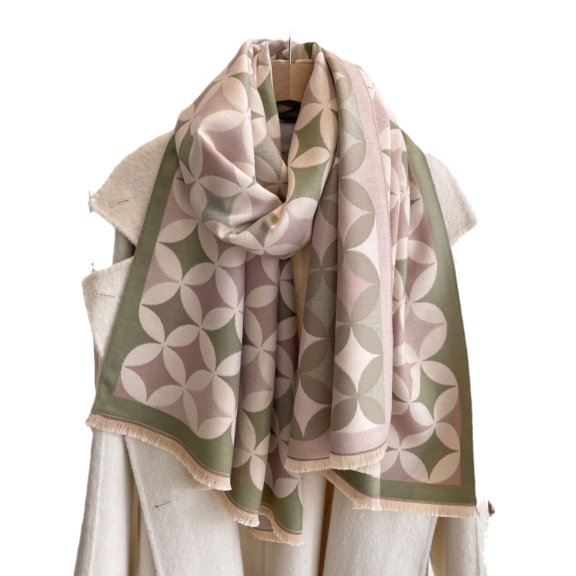 Otoño e Invierno estilo coreano versátil clásico diamante a cuadros bufanda de Cachemira engrosada de las mujeres habitación con aire acondicionado bufanda caliente chal