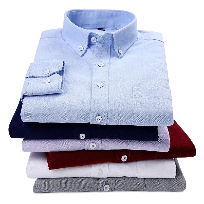 Nueva camisa tejida Oxford de los hombres jóvenes de estilo coreano casual a rayas camisa de manga larga camisa de los hombres camisa de moda