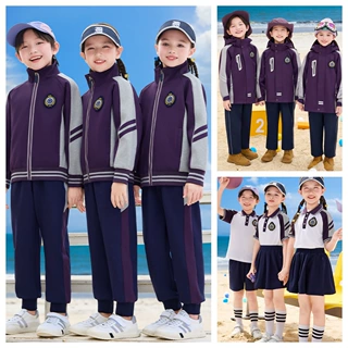 中小学生校服冲锋衣三件套幼儿园园服春秋冬季儿童班服加厚三合一