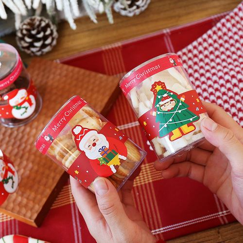 Christmas paper tape baking cake biscuit jar packaging box handmade diy decorative sealing stickers