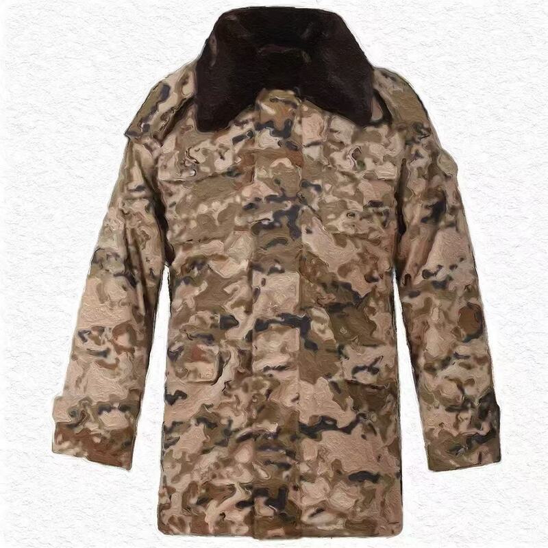 Jihua Exp-New Official Version Yellow Sand Color Mid-Length Camouflage down Military Cotton Coat Outdoor Warm Work Training Uniform