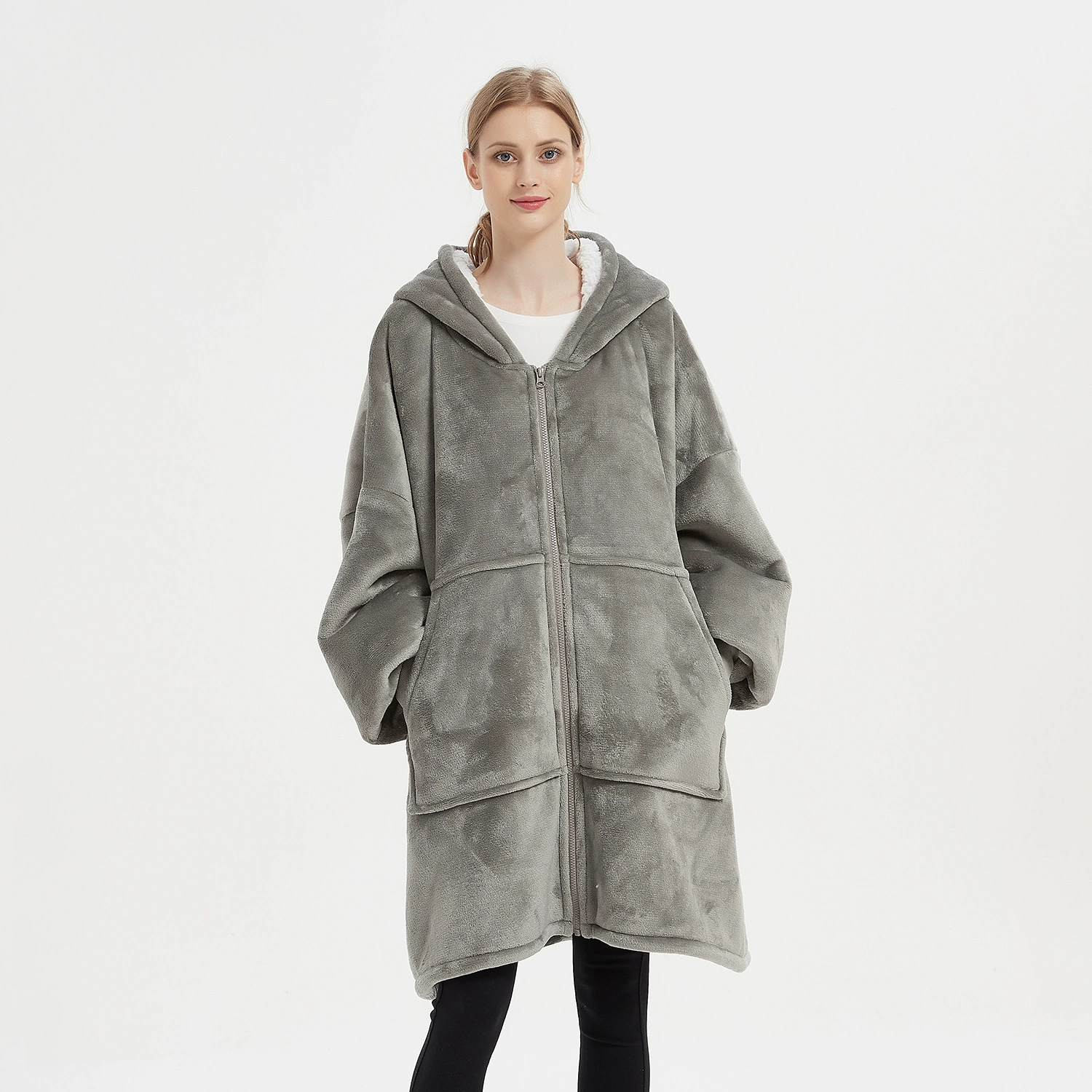 Flannel pijama with hood for beloved, Amazon, increased thickness, plus size, 2023 collection