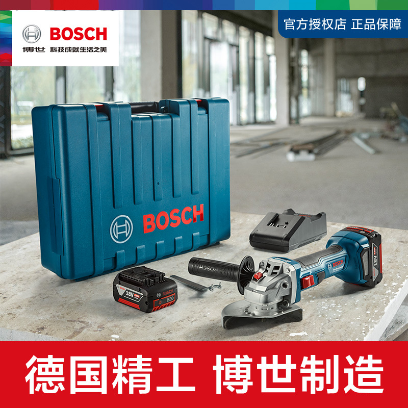 博世BOSCH锂电无线无刷电机18V纤细手柄GWS 180-LI充电式角磨机