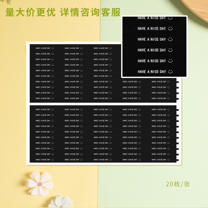 26*1cmNICE DAY Sello negro-100 piezas; ver imagen