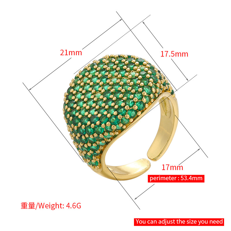 Jewelry Full Diamond Round Ring Open Geometric Zircon Ring display picture 7