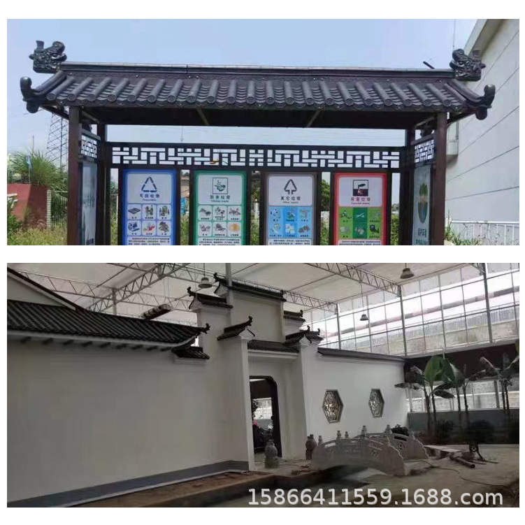 安阳鹤壁塑料一体瓦厂新乡仿古瓦红色黄色浅灰一体屋檐瓦90度转角